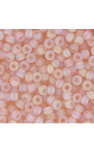 Miyuki rocailles Perlen 8/0 - Matted transparent pale pink ab 8-155FR